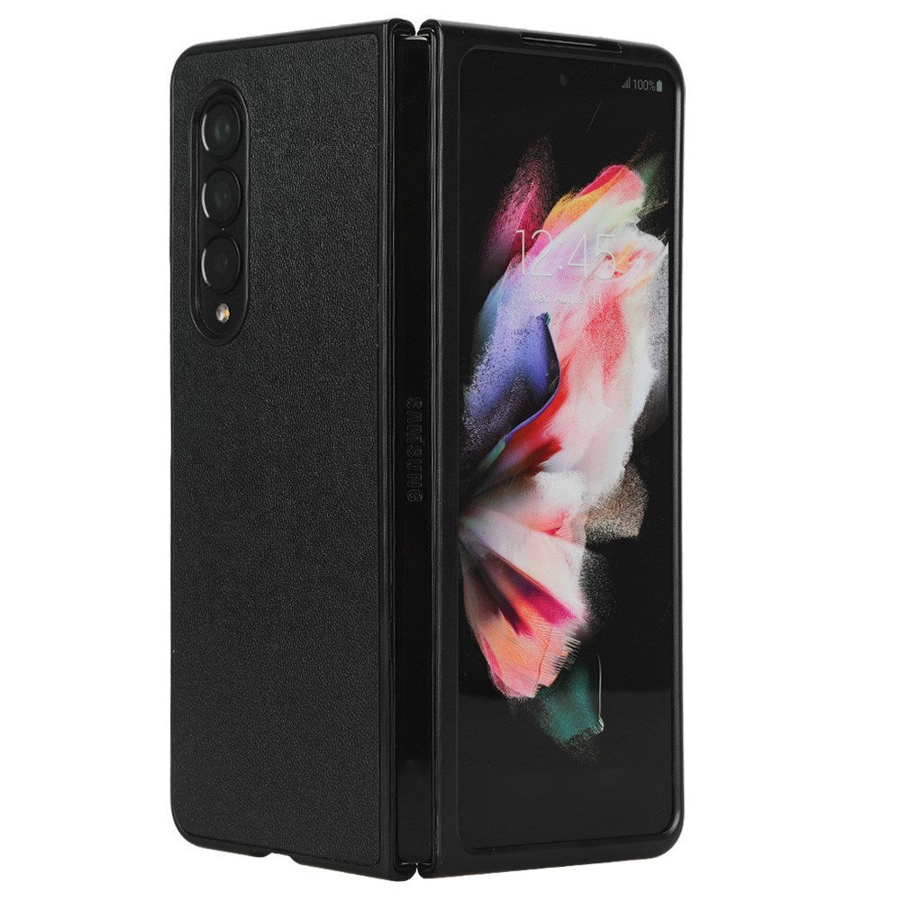 EIDERWOOD Samsung Galaxy Z Fold4 (5G) Plast Deksel med Kunstskinn – Svart