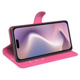 EIDERWOOD iPhone 16 Litchi Skin Flip Deksel med Lommebok - Pink