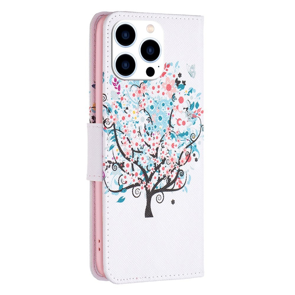 EIDERWOOD iPhone 16 Pro Max Skinn Deksel m. Lommebok og Trykk - Blomster Tre