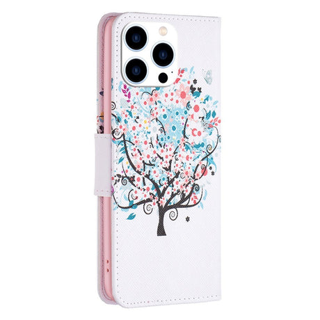 EIDERWOOD iPhone 16 Pro Max Skinn Deksel m. Lommebok og Trykk - Blomster Tre