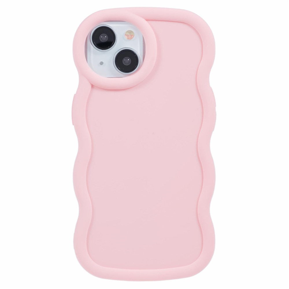 iPhone 15 EIDERWOOD Fleksibelt Plast Wavy Deksel - Rosa