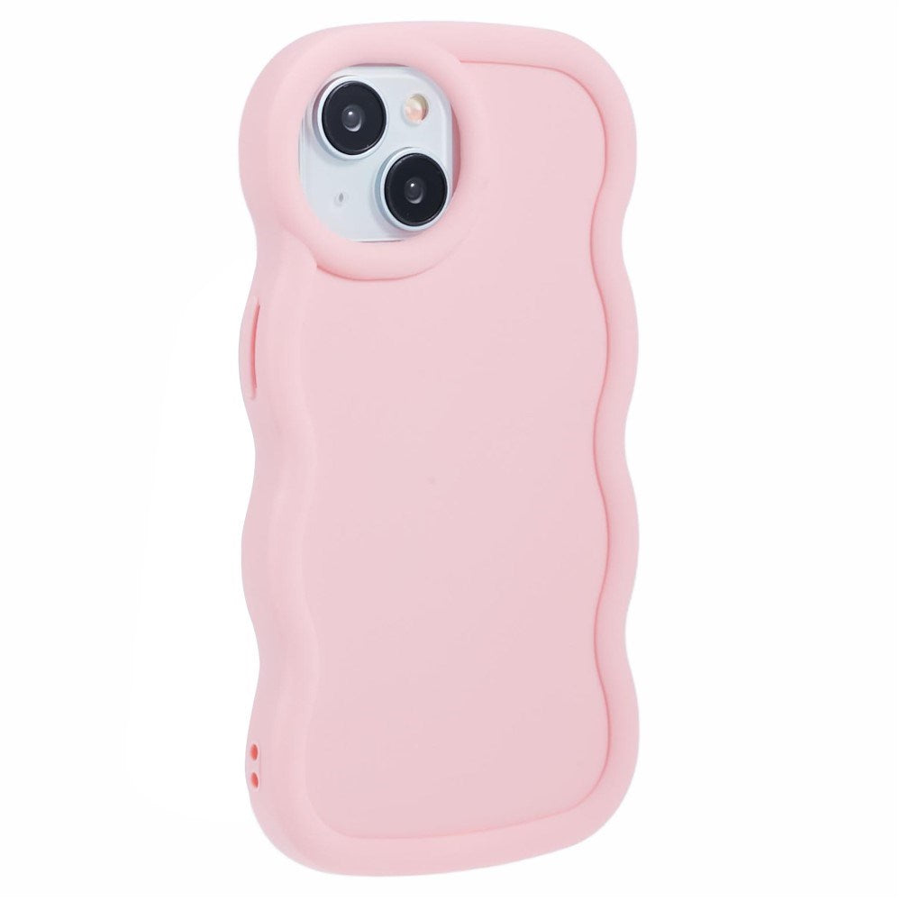 iPhone 15 EIDERWOOD Fleksibelt Plast Wavy Deksel - Rosa