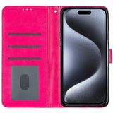 EIDERWOOD iPhone 16 Pro Skinn Flip Deksel med Lommebok og Stropp - Glitter - Pink