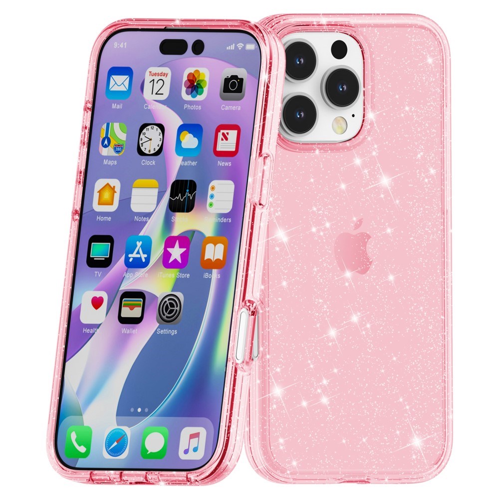 EIDERWOOD iPhone 16 Pro Max Hybrid Plast Deksel - Rosa Glitter