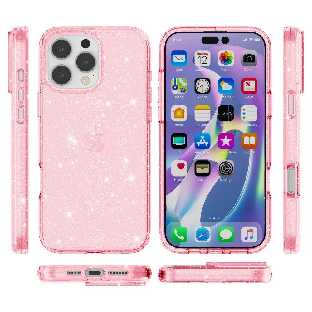 EIDERWOOD iPhone 16 Pro Max Hybrid Plast Deksel - Rosa Glitter