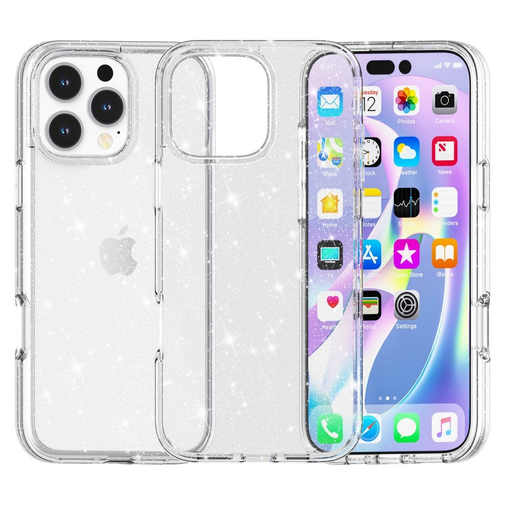 EIDERWOOD iPhone 16 Pro Max Hybrid Plast Deksel - Hvit Glitter