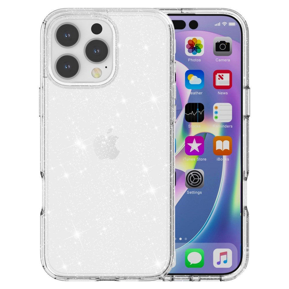 EIDERWOOD iPhone 16 Pro Max Hybrid Plast Deksel - Hvit Glitter