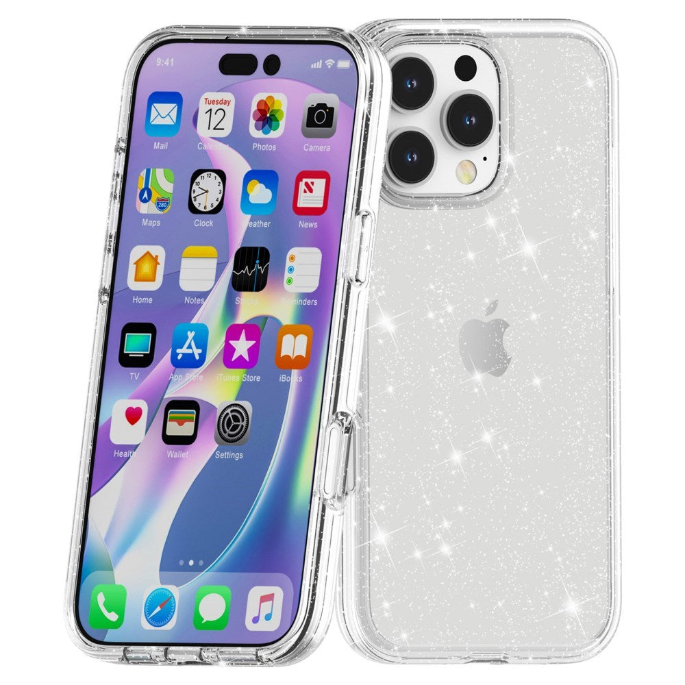 EIDERWOOD iPhone 16 Pro Max Hybrid Plast Deksel - Hvit Glitter