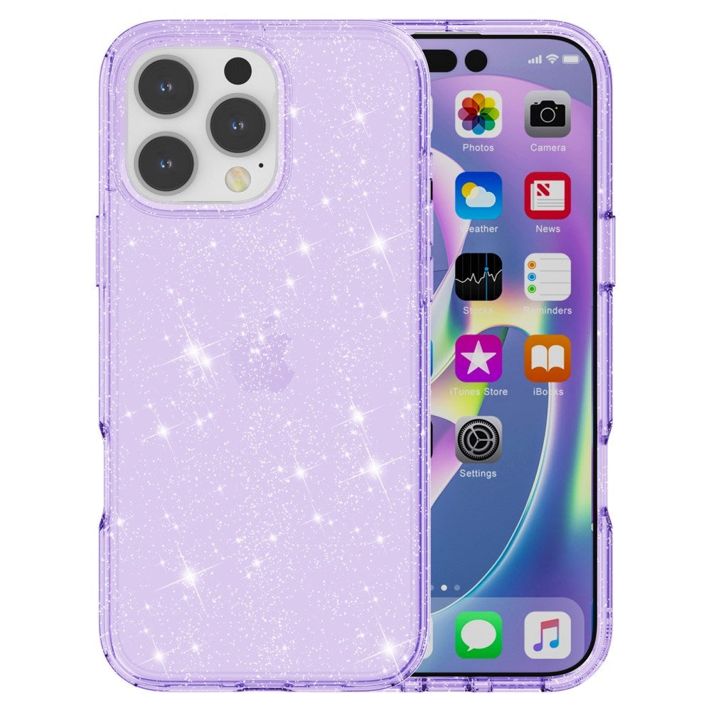 EIDERWOOD iPhone 16 Pro Max Hybrid Plast Deksel - Lilla Glitter