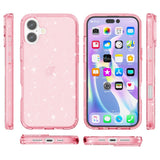 EIDERWOOD iPhone 16 Hybrid Plast Deksel - Rosa Glitter