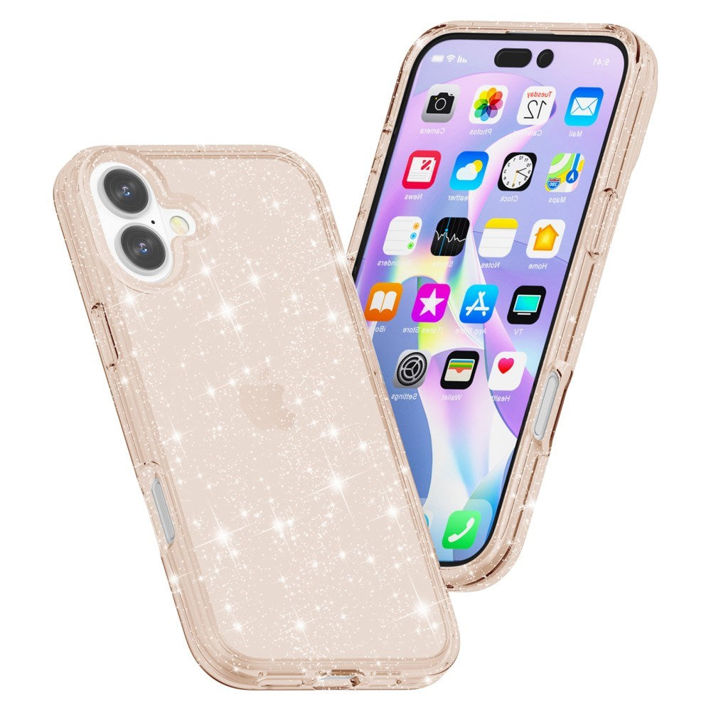 EIDERWOOD iPhone 16 Hybrid Plast Deksel - Gull Glitter