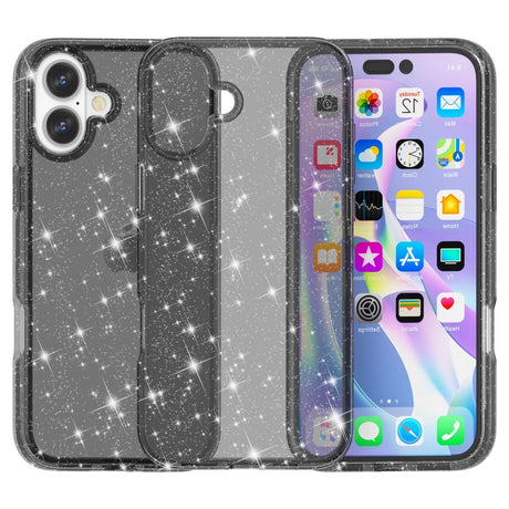 EIDERWOOD iPhone 16 Hybrid Plast Deksel - Svart Glitter