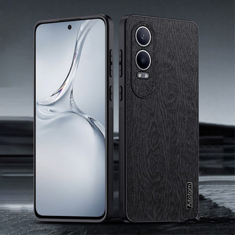 EIDERWOOD OnePlus Nord CE4 Lite (5G) Skinnkledd Plast Deksel - Tretekstur - Svart