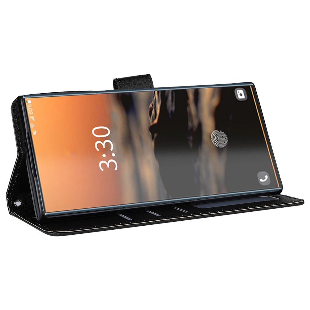 EIDERWOOD Samsung Galaxy S23 Ultra Blankt Kunstskinn Mobildeksel med Lommebok - Svart