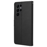 EIDERWOOD Samsung Galaxy S23 Ultra Blankt Kunstskinn Mobildeksel med Lommebok - Svart