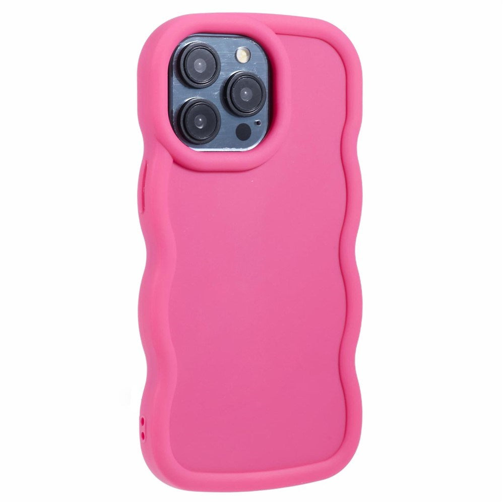 iPhone 14 Pro EIDERWOOD Fleksibelt Plast Wavy Deksel - Pink