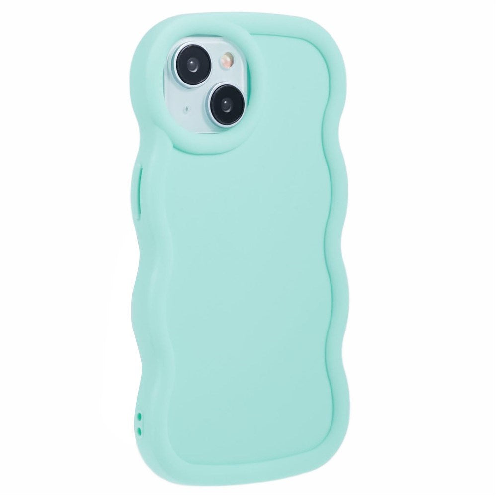 iPhone 14 EIDERWOOD Fleksibelt Plast Wavy Deksel - Blå