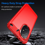 EIDERWOOD Honor 200 Pro (5G) Brushed Carbon Fiber Fleksibelt Plast Deksel - Rød