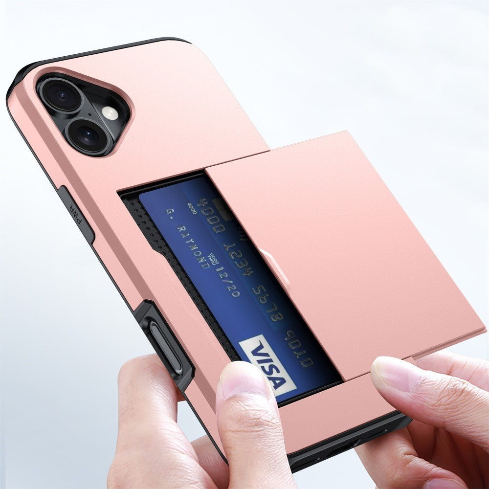 EIDERWOOD iPhone 16 Drop Proof Deksel m. Lommebok - Rose Gold