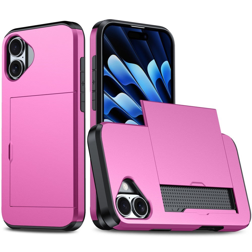 EIDERWOOD iPhone 16 Drop Proof Deksel m. Lommebok - Rosa