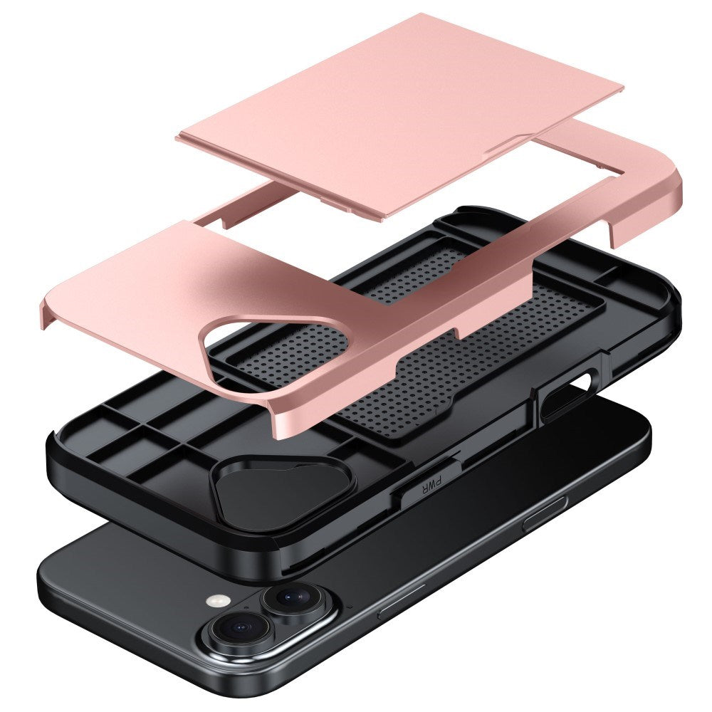 EIDERWOOD iPhone 16 Drop Proof Deksel m. Lommebok - Rosa