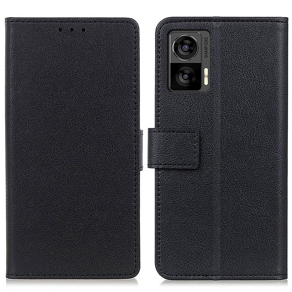 Motorola Edge 30 Neo Leather Flip Cover Ripebestandig m. lommebok - Svart