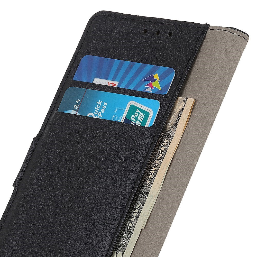 Motorola Edge 30 Neo Leather Flip Cover Ripebestandig m. lommebok - Svart