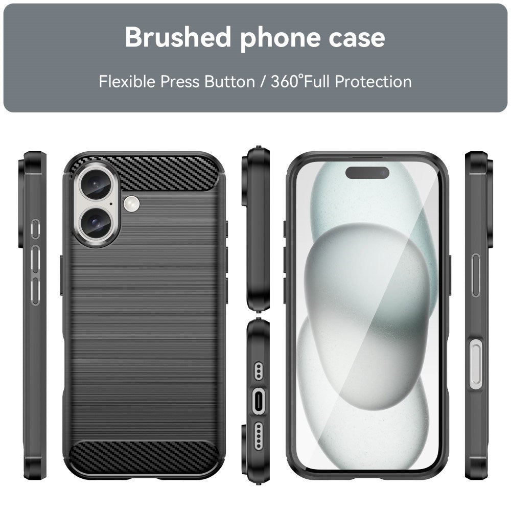 EIDERWOOD iPhone 16 Brushed Carbon Deksel - Svart