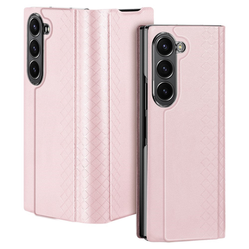 Samsung Galaxy Z Fold6 DUX DUCIS Bril Series Leather Flip Deksel - Rosa