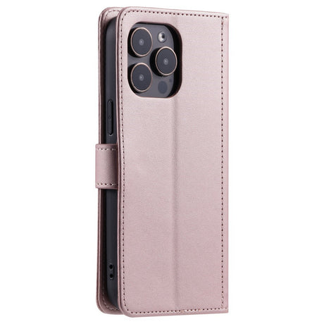 EIDERWOOD iPhone 16 Pro Max Skinn Flip Deksel m. Lommebok & Stropp - Rhombus - Rose Gold