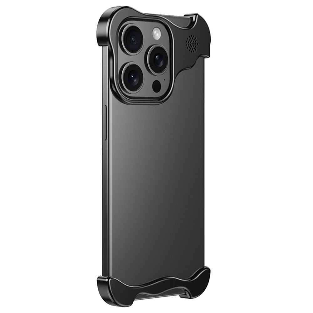 iPhone 15 Pro Todelt Metall Bumper Deksel - Svart