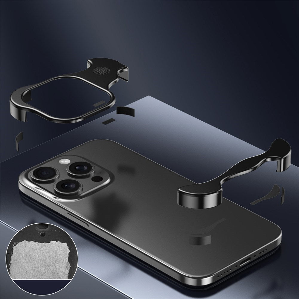 iPhone 15 Pro Todelt Metall Bumper Deksel - Blå