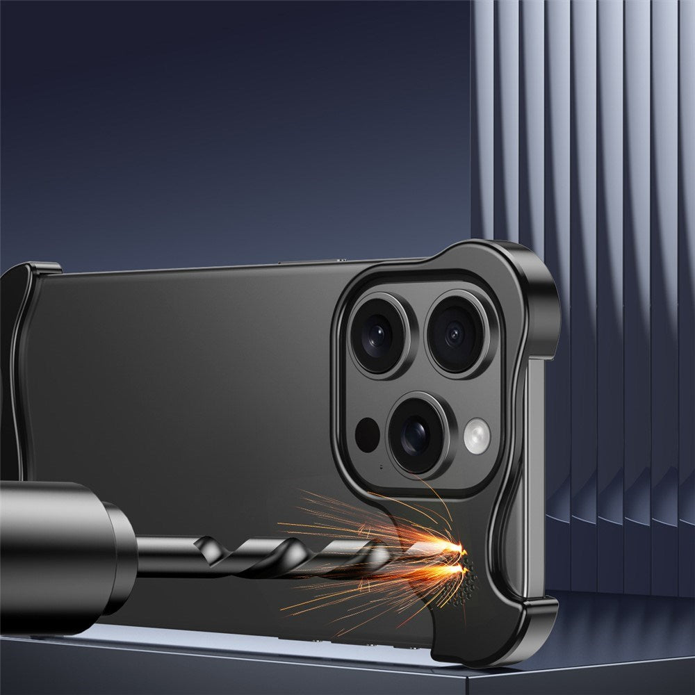 iPhone 15 Pro Todelt Metall Bumper Deksel - Blå