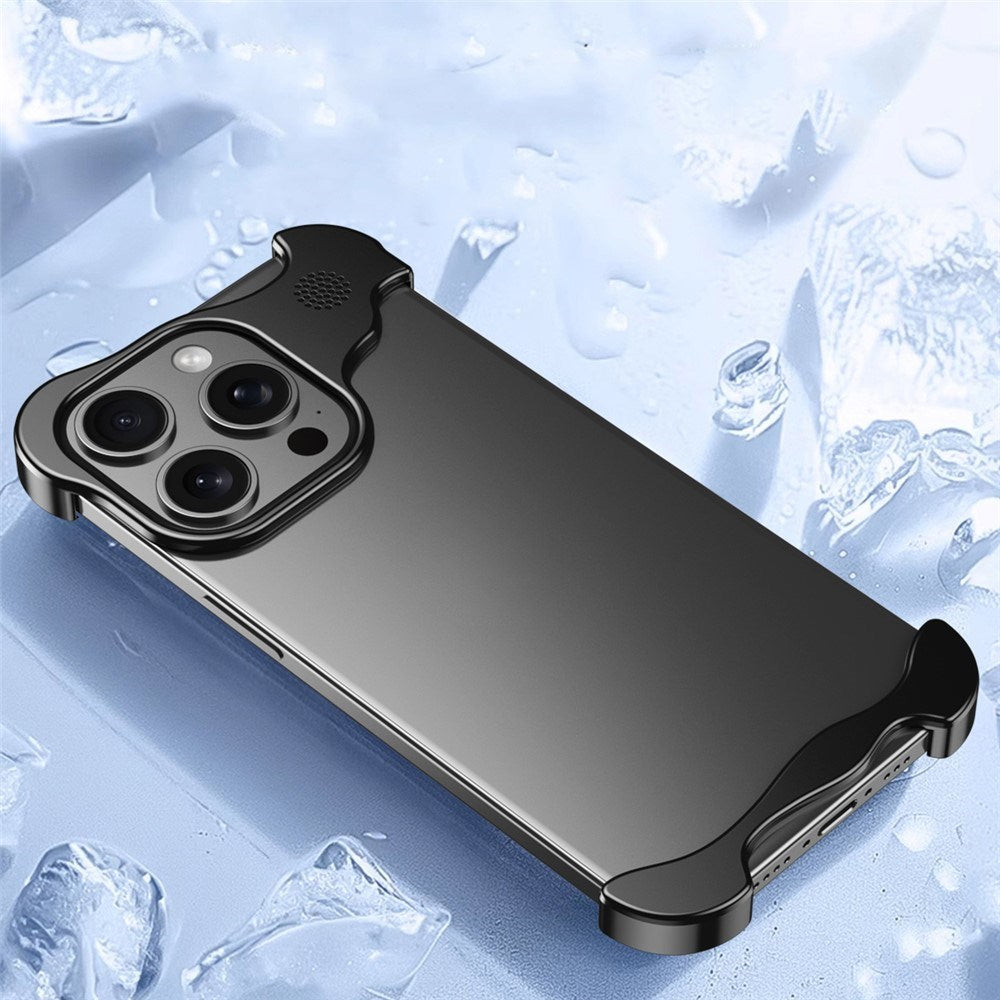 iPhone 15 Pro Todelt Metall Bumper Deksel - Blå