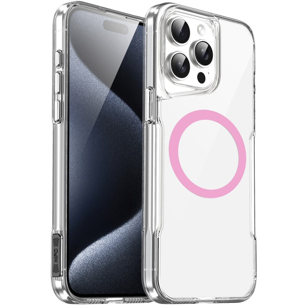 EIDERWOOD iPhone 16 Pro Hybrid Plast Deksel - MagSafe Kompatibel - Gjennomsiktig / Rosa