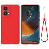 Motorola Moto G85 (5G) Liquid Silikon Deksel med Stropp - Rød