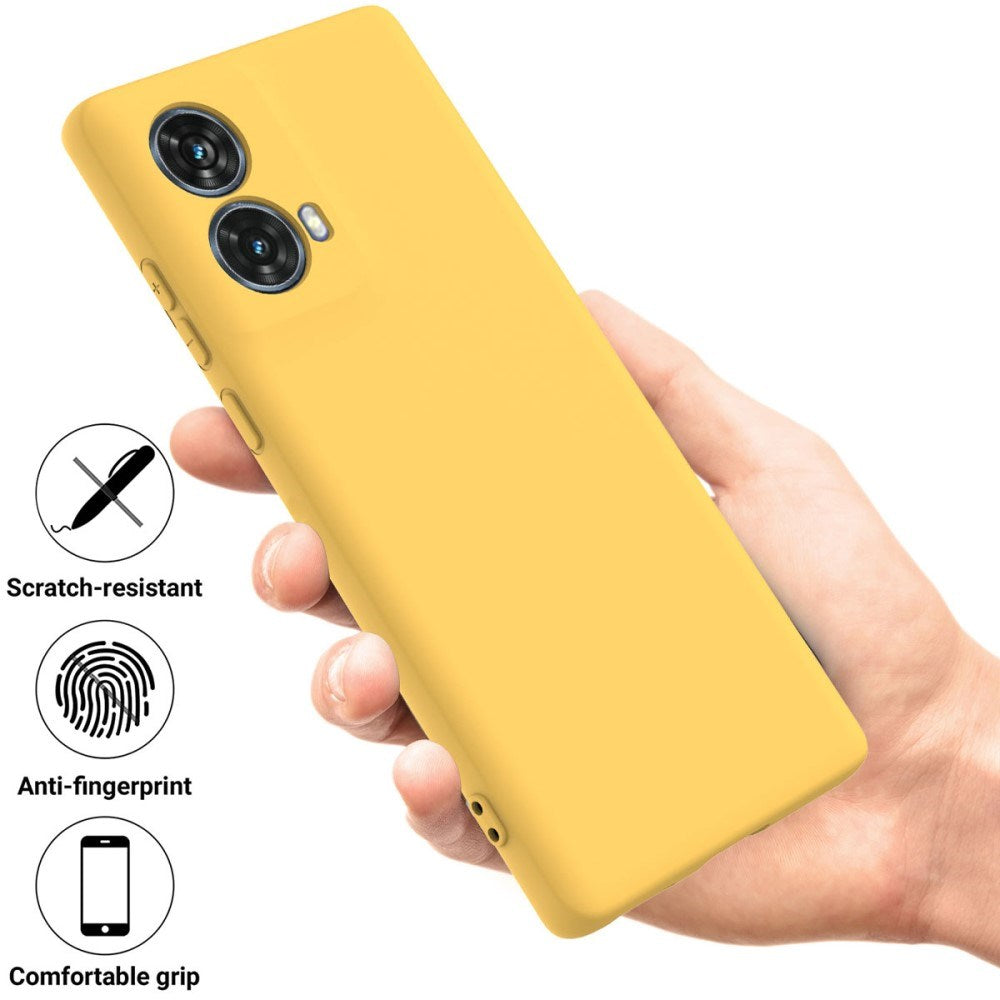 Motorola Moto G85 (5G) Liquid Silikon Deksel med Stropp - Gul