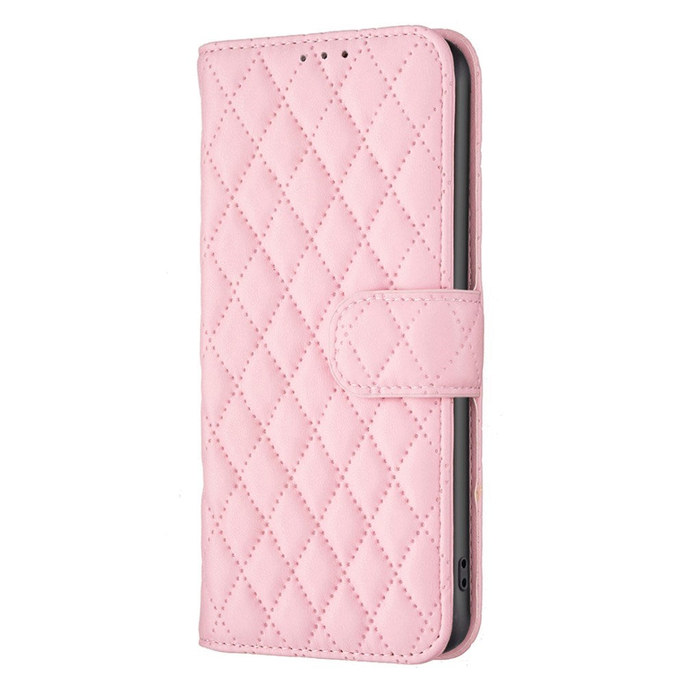 EIDERWOOD OnePlus Nord CE4 Lite (5G) Skinn Flip Deksel m. Lommebok & Stropp - Rhombus - Rosa