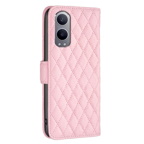 EIDERWOOD OnePlus Nord CE4 Lite (5G) Skinn Flip Deksel m. Lommebok & Stropp - Rhombus - Rosa