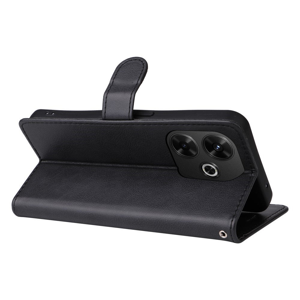 EIDERWOOD Xiaomi Redmi 13 Deksel i Kunstskinn med Lommebok og Stropp - Svart