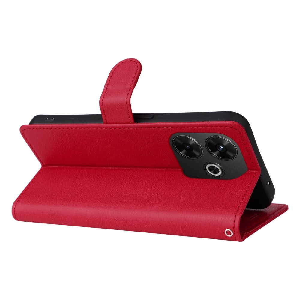 EIDERWOOD Xiaomi Redmi 13 Deksel i Kunstskinn med Lommebok og Stropp - Rød