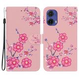 EIDERWOOD Motorola Moto G85 (5G) Kunstskinn Deksel med Lommebok og Stropp - Rosa Blomster