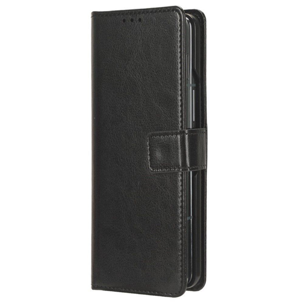 EIDERWOOD Samsung Galaxy Z Fold6 Leather Deksel med Lommebok og Stropp - Svart