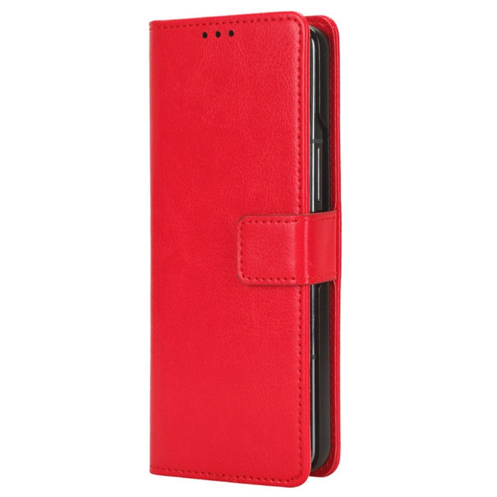 EIDERWOOD Samsung Galaxy Z Fold6 Leather Deksel med Lommebok og Stropp - Rød