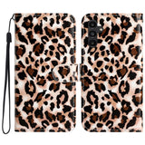 EIDERWOOD Samsung Galaxy S24 FE Kunstskinn Flip Deksel med Stropp og Lommebok - Leopard Trykk