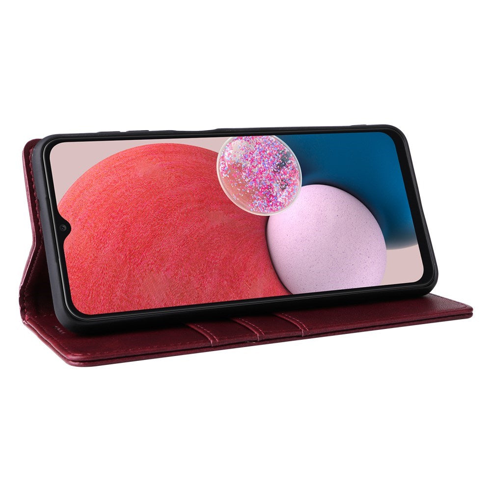 EIDERWOOD Samsung Galaxy A13 (4G/5G) / A04s / M13 Kunstskinn Flip Deksel m. Kortholder & Ståfunksjon - Rød