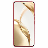 EIDERWOOD Honor 200 5G Deksel – Fleksibelt Plast Deksel med Fiberfôr og Presis Kamerautskjæring -  - Mørk Rød