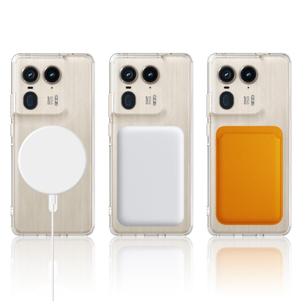 EIDERWOOD Motorola Edge 50 Ultra Hybrid Plast Deksel - MagSafe Kompatibel - Gjennomsiktig / Hvit