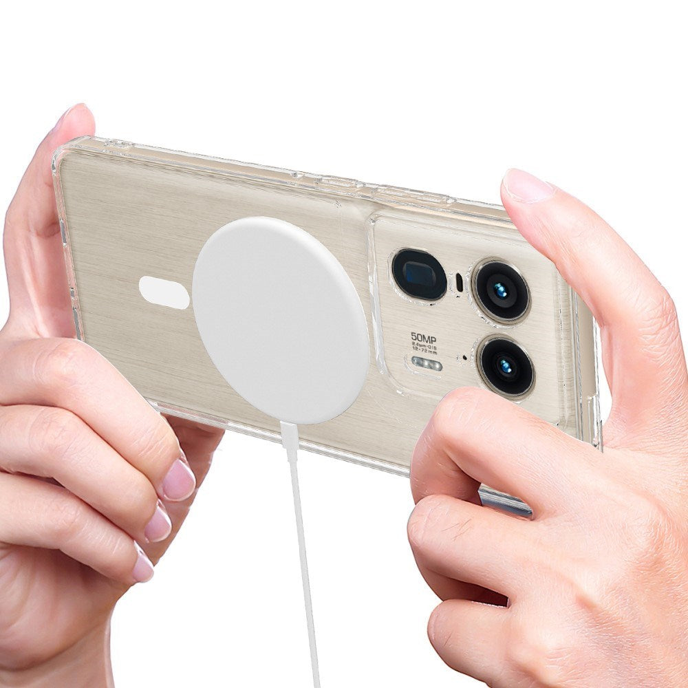 EIDERWOOD Motorola Edge 50 Ultra Hybrid Plast Deksel - MagSafe Kompatibel - Gjennomsiktig / Hvit