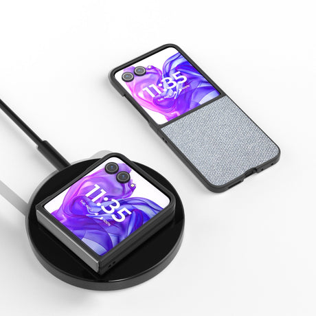 EIDERWOOD Motorola Razr 50 Ultra (5G) Kunstskinn Glimmer Deksel - Grå